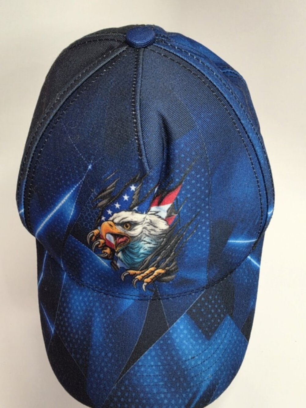 USA Patriotic Bald Eagle American Flag Snapback Baseball Graphic Blue Black Cap
